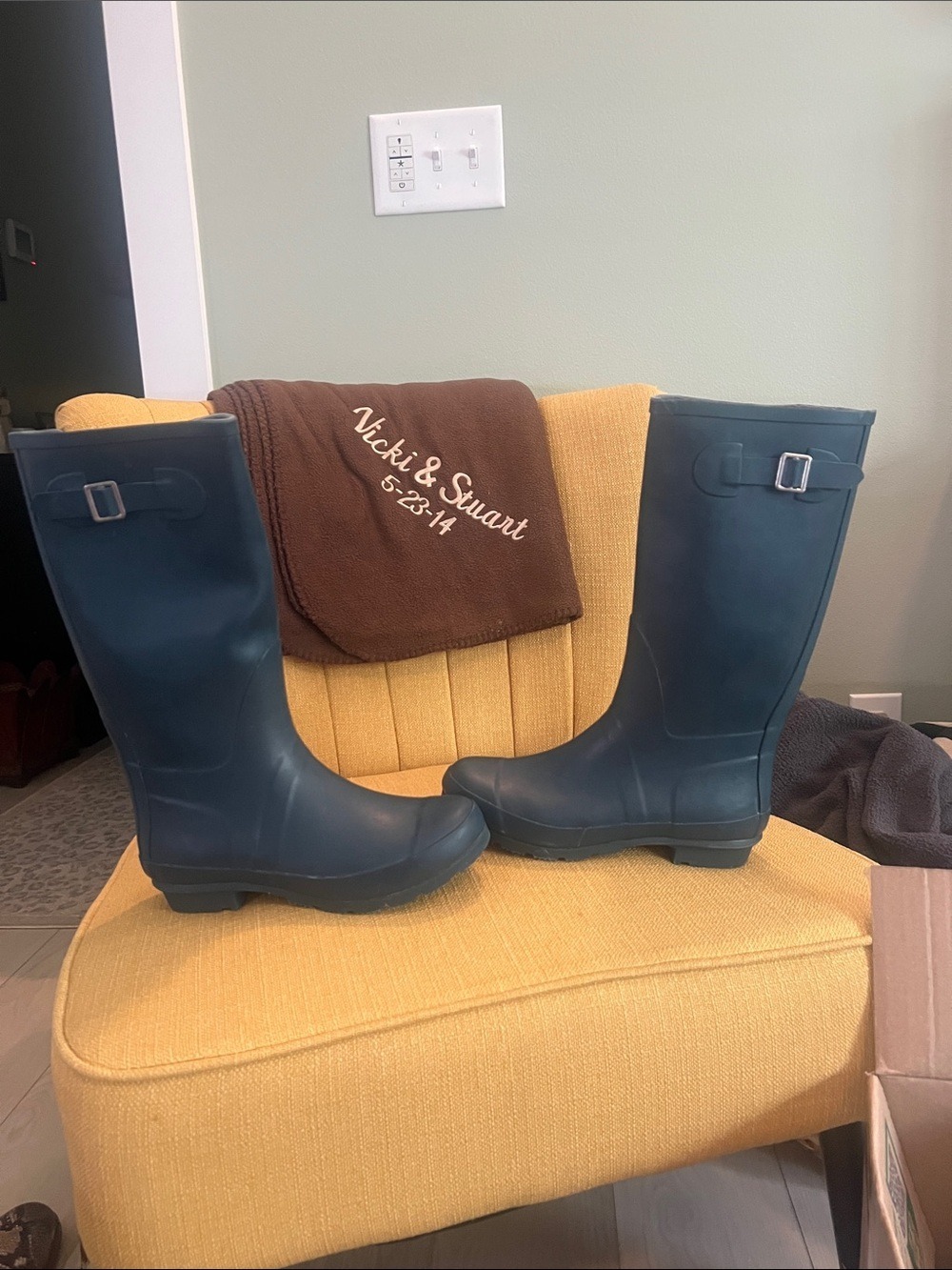 Nomad Navy Blue Tall Waterproof Rain Boots - Picture 2 of 5
